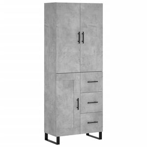 vidaXL Skř&iacute;ň highboard betonově &scaron;ed&aacute; 69,5x34x180 cm kompozitn&iacute; dřevo