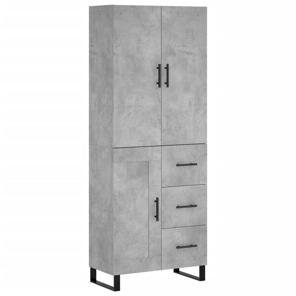 vidaXL Skříň highboard betonově šedá 69,5x34x180 cm kompozitní dřevo