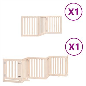 vidaXL Z&aacute;brana pro psy s dv&iacute;řky skl&aacute;dac&iacute; 9 panelů 450 cm topol