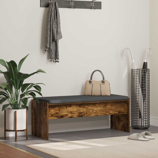 vidaXL Chodbičkov&aacute; lavice s pol&scaron;t&aacute;řem Kouřov&yacute; dub 103 x 38 x 40 cm