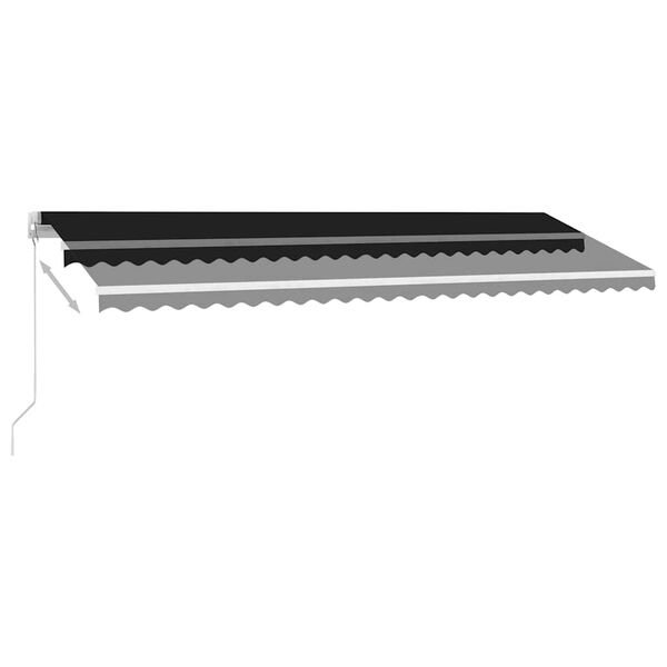 vidaXL Ručně zatahovac&iacute; mark&yacute;za s LED světlem 500 x 300 cm antracitov&aacute;