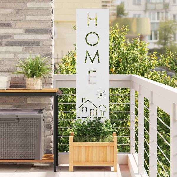 vidaXL Soukromí na zahradě Bílá 32 x 140 cm Studeně válcovaná ocel