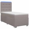vidaXL Postel boxspring s matrac&iacute; s LED p&aacute;sky Taupe 80 x 200 cm Textil