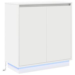 vidaXL LED komoda pro B&iacute;l&aacute; 71 x 34,5 x 75 cm kompozitn&iacute; dřevo