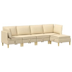 vidaXL Modul&aacute;rn&iacute; pohovka se storage 5 ks Kr&eacute;mov&aacute; Textil