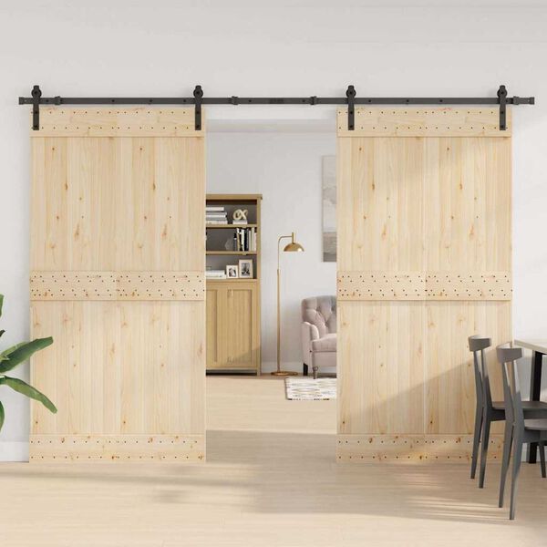 vidaXL Sada příslušenství pro posuvné dveře 305 cm ocelová černá