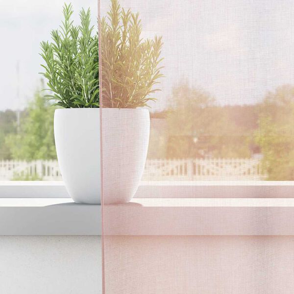 vidaXL Voálové záclony s tyčovými kapsami 2 ks světle růžové