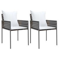 vidaXL Zahradní židle s poduškami 2 ks hnědé 54 x 61 x 83 cm polyratan