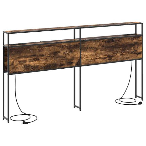 vidaXL &Uacute;ložn&eacute; čelo postele s čelo Kouřov&yacute; dub 200 cm Kompozitn&iacute; dřevo