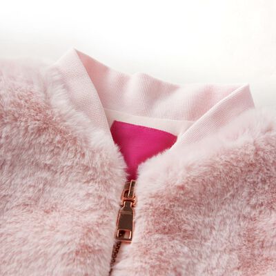 Dětská bunda umělý kožíšek jemně růžová 92