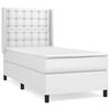 vidaXL Box spring postel s matrac&iacute; b&iacute;l&aacute; 100x200 cm uměl&aacute; kůže