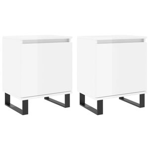 vidaXL Nočn&iacute; stolky 2 ks b&iacute;l&eacute; vysok&yacute; lesk 40x30x50 cm kompozitn&iacute; dřevo