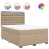 vidaXL Box spring postel s matrac&iacute; cappuccino 160x200 cm uměl&aacute; kůže
