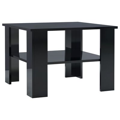 vidaXL Konferenční stolek černý vysoký lesk 60x60x42 cm dřevotříska
