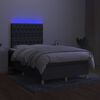 vidaXL Box spring postel s matrac&iacute; a LED tmavě &scaron;ed&aacute; 120x200 cm textil