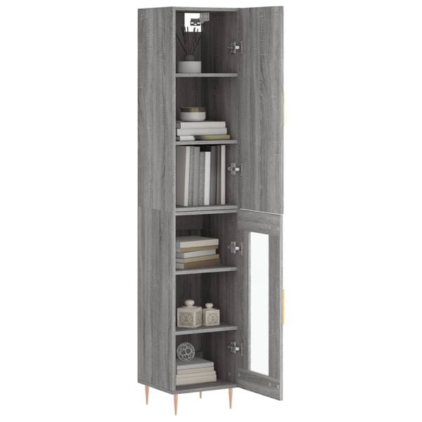 vidaXL Skř&iacute;ň highboard &scaron;ed&aacute; sonoma 34,5 x 34 x 180 cm kompozitn&iacute; dřevo