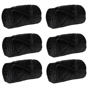 vidaXL Dekoračn&iacute; deky 6 ks Čern&aacute; 150 x 200 cm 4.68 kg Fleece