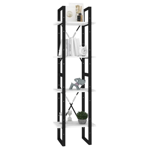 vidaXL 4patrová knihovna bílá 40 x 30 x 140 cm kompozitní dřevo