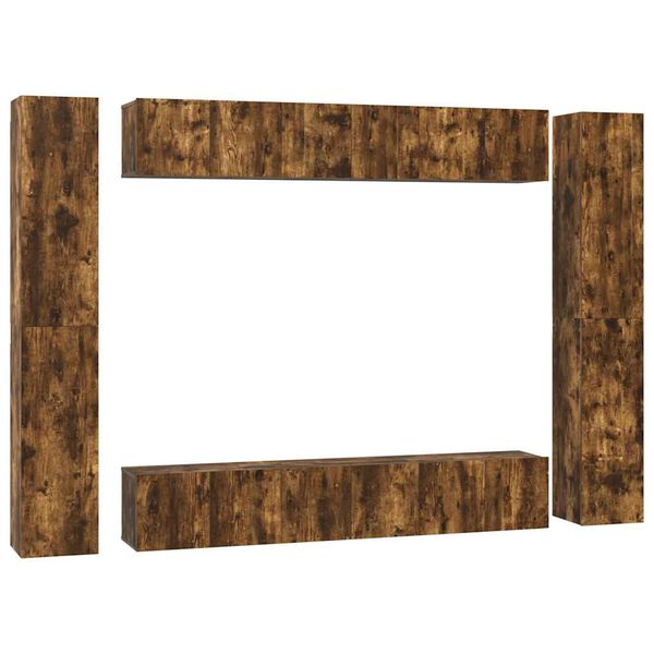 vidaXL 10d&iacute;ln&yacute; set TV skř&iacute;něk kouřov&yacute; dub kompozitn&iacute; dřevo