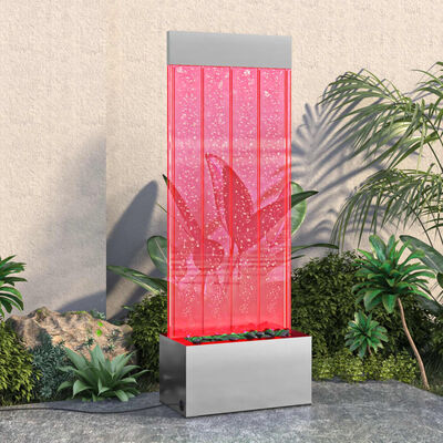 vidaXL Bublinkový panel s RGB LED nerezová ocel a akryl 110 cm