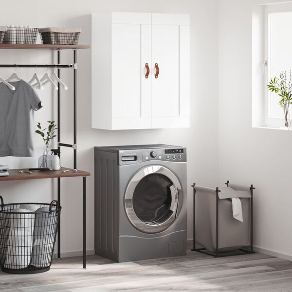 vidaXL N&aacute;stěnn&aacute; skř&iacute;ňka b&iacute;l&aacute; 69,5 x 34 x 90 cm kompozitn&iacute; dřevo