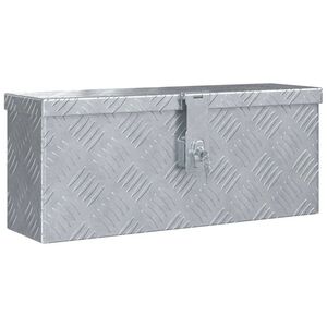 vidaXL Hlin&iacute;kov&yacute; box 48,5 x 14 x 20 cm stř&iacute;brn&yacute;