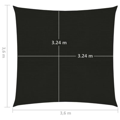 vidaXL Stínící plachta 160 g/m² černá 3,6 x 3,6 m HDPE