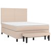 vidaXL Box spring postel s matrac&iacute; cappuccino 140x200 cm uměl&aacute; kůže