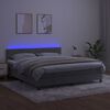 vidaXL Box spring postel s matrac&iacute; a LED světle &scaron;ed&aacute; 180x200 cm samet
