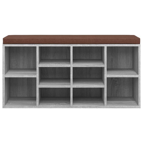 vidaXL Lavice s botníkem šedá sonoma 103x30x48 cm kompozitní dřevo