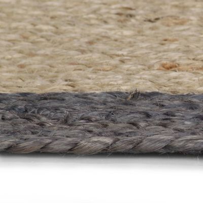vidaXL Ručně vyrobený koberec z juty s tmavě šedým okrajem 90 cm