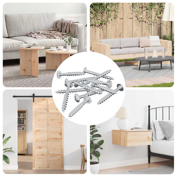 vidaXL &Scaron;roub 7792 pcs Stř&iacute;brn&aacute; 9,8 x 35 mm Železo