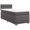 vidaXL Box spring postel s matrac&iacute; &scaron;ed&aacute; 90x200 cm uměl&aacute; kůže
