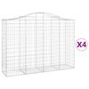 vidaXL Klenut&eacute; gabionov&eacute; ko&scaron;e 4 ks 200x50x140/160cm pozinkovan&eacute; železo
