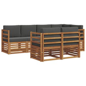 vidaXL Rohov&aacute; sofa sada s pol&scaron;t&aacute;řem 7 pcs Přirozen&aacute; a Anthracitov&aacute;