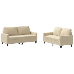 vidaXL 2d&iacute;ln&aacute; sedac&iacute; souprava s podu&scaron;kami kr&eacute;mov&aacute; textil