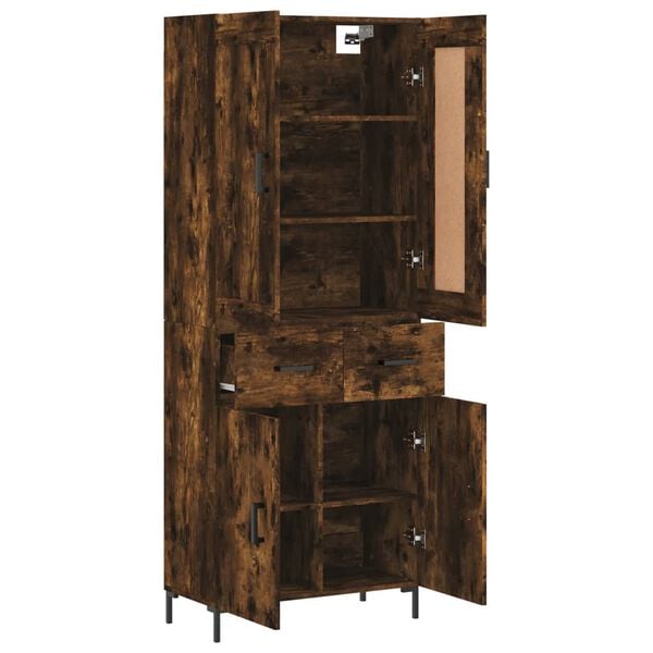 vidaXL Skříň highboard kouřový dub 69,5 x 34 x 180 cm kompozitní dřevo