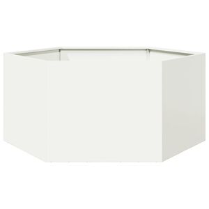 vidaXL Zahradn&iacute; truhl&iacute;k b&iacute;l&yacute; &scaron;estihrann&yacute; 104 x 90 x 45 cm ocel