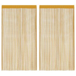 vidaXL String Curtains 2 ks Gold 100x250 cm