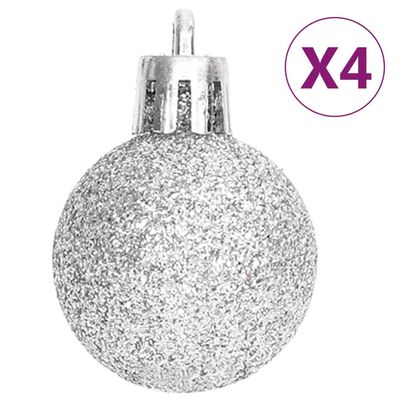 vidaXL 70dílná sada vánočních ozdob stříbrná a bílá