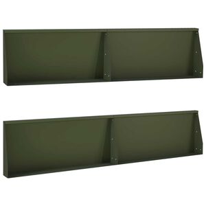 vidaXL Opěrn&aacute; zeď 4 ks 100 x 12 x 30 cm Ocel Olivově zelen&aacute;