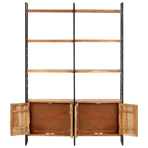 vidaXL 4patrová knihovna 124 x 30 x 180 cm masivní akáciové dřevo