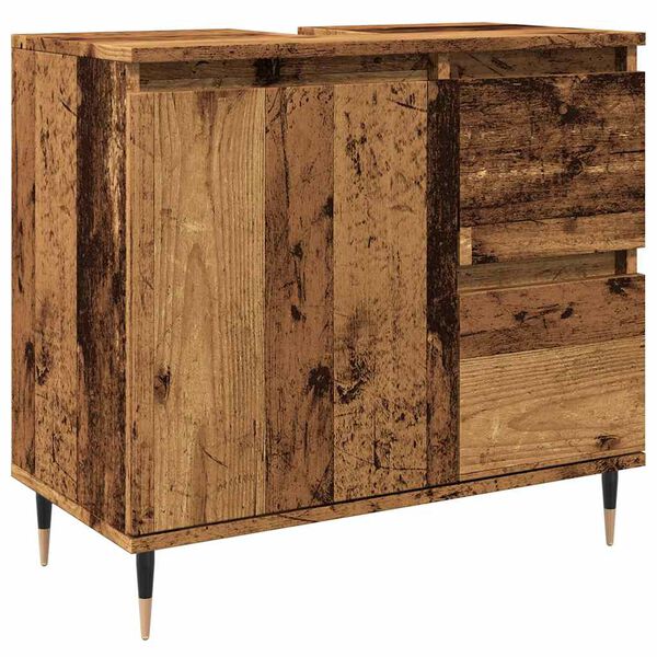 vidaXL Koupelnov&aacute; skř&iacute;ňka old wood 65 x 33 x 60 cm kompozitn&iacute; dřevo