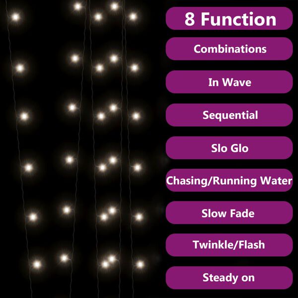 vidaXL Sol&aacute;rn&iacute; světeln&eacute; řetězy 2 ks 2x200 LED studen&eacute; b&iacute;l&eacute; dovnitř/ven