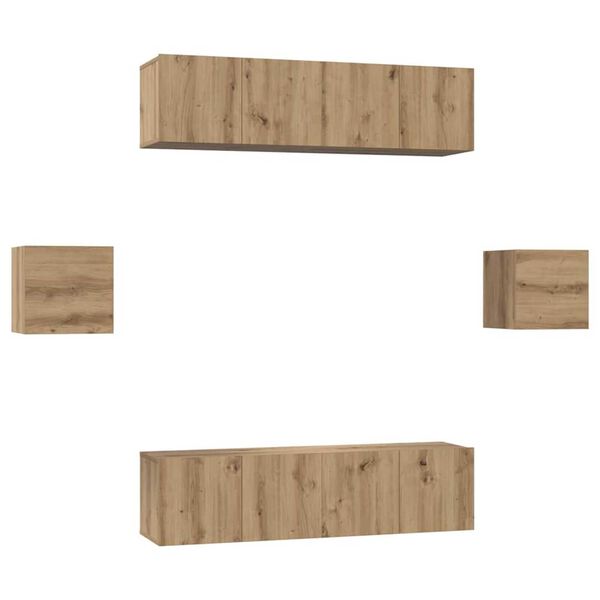 vidaXL Sestava TV skř&iacute;něk 6 pcs Artisanov&yacute; dub kompozitn&iacute; dřevo