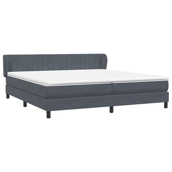 vidaXL Postel Box Spring s matracemi tmavě &scaron;ed&aacute; 180x220 cm samet