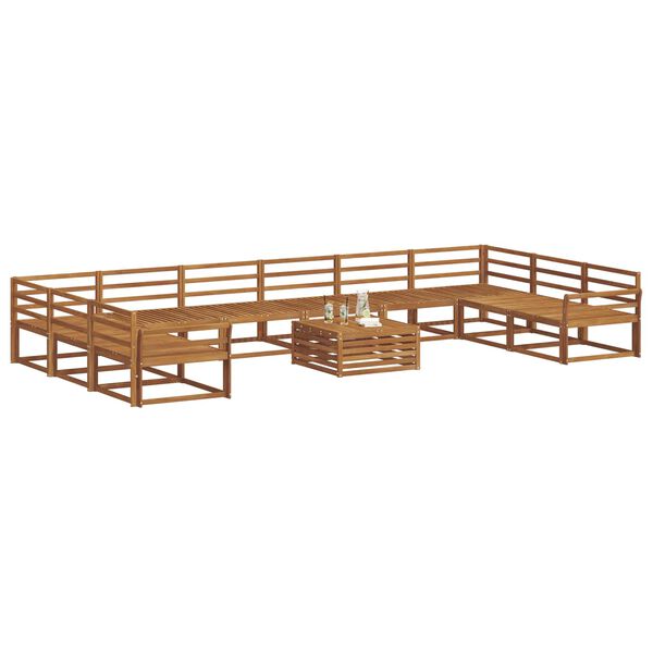 vidaXL Venkovn&iacute; pohovkov&aacute; souprava 11 pcs Př&iacute;rodn&iacute;