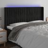 vidaXL Čelo postele s LED čern&eacute; 163 x 16 x 118/128 cm samet