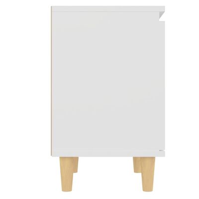 vidaXL Noční stolek s masivními dřevěnými nohami bílý 40 x 30 x 50 cm