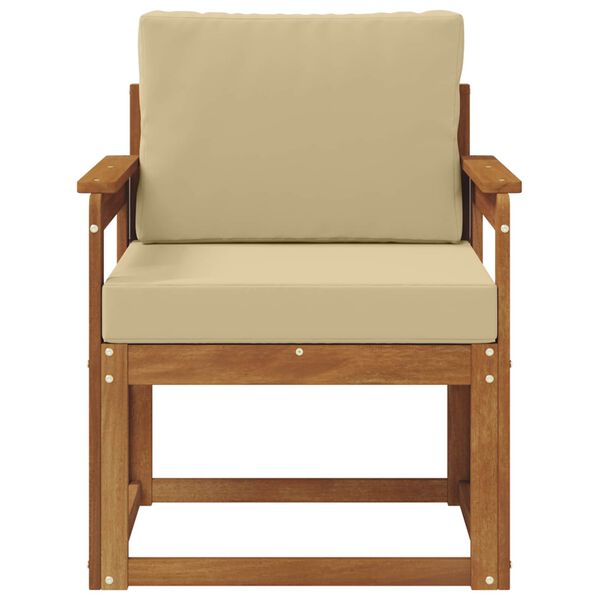 vidaXL Venkovn&iacute; pohovka Masivn&iacute; ak&aacute;ciov&eacute; dřevo a polyester Př&iacute;rodn&iacute;